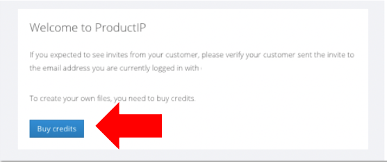 ProductIP-Plattform Schaltfläche "Kredite kaufen
